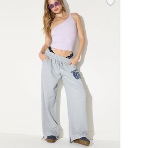 Victoria’s Secret Ivy Fleece Wide-leg Split-hem Sweatpants Large